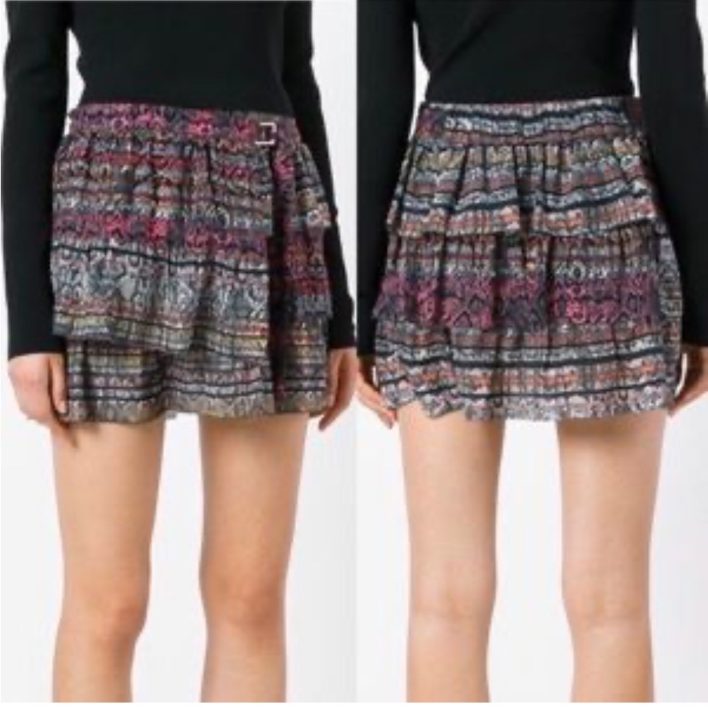 A14 Iro Paris Tucson Floral Pink Tiered Skirt